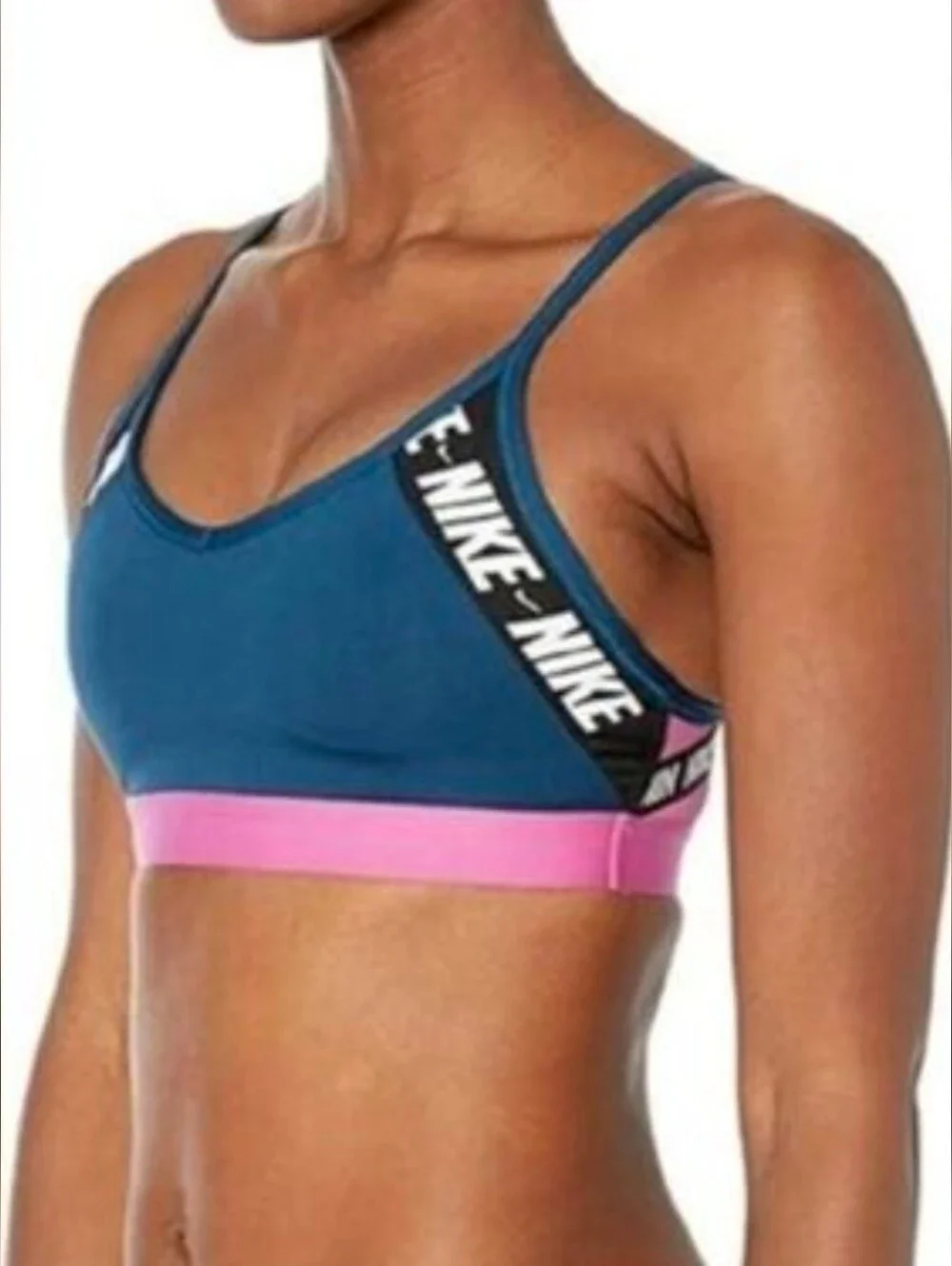 Nike Indy Dri-Fit Training Sports Bra In Valerian Blue And Pink, Size Small